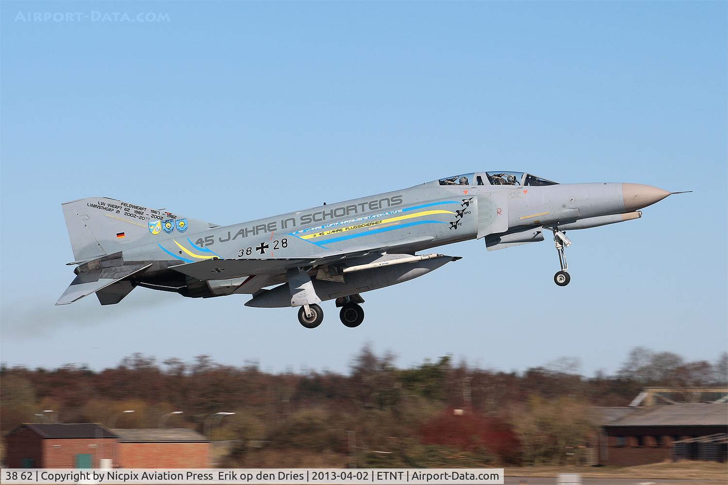 38 62, 1974 McDonnell Douglas F-4F Phantom II C/N 4779, QRA bird 3862 recovering into Wittmund AB