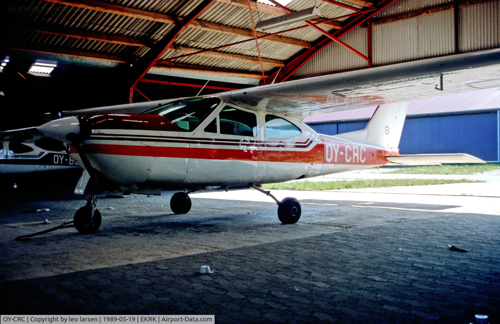 OY-CRC, 1975 Cessna 177RG Cardinal C/N 177RG0700, Roskilde RKE Denmark 19.5.89