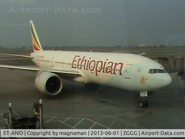 ET-ANO, 2010 Boeing 777-260/LR C/N 40771, View from departure lounge