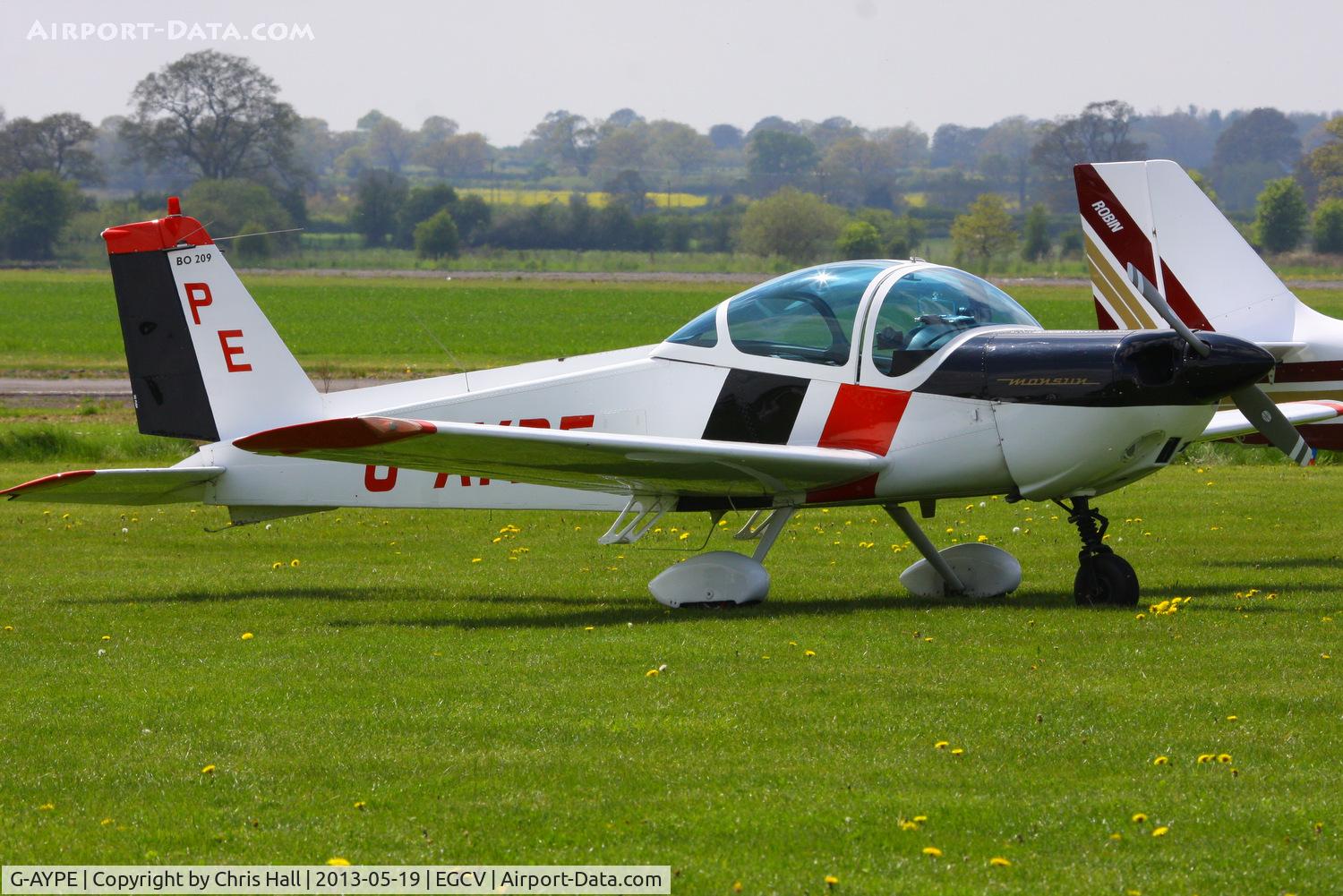 G-AYPE, 1971 Bolkow Bo-209 Monsun 150FF C/N 123, at the Vintage Aircraft flyin