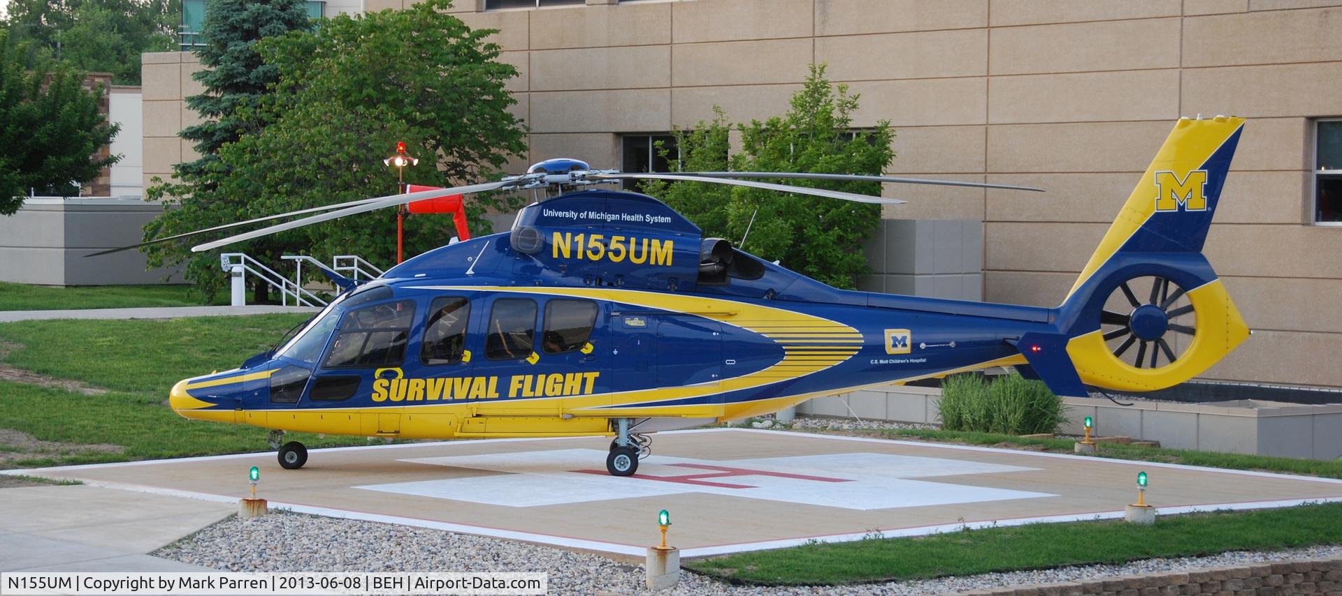 N155UM, 2011 Eurocopter EC-155B-1 C/N 6934, N155UN University of Michigan Survival Flight
At Lakeland Healthcare, Saint Joseph, MI
