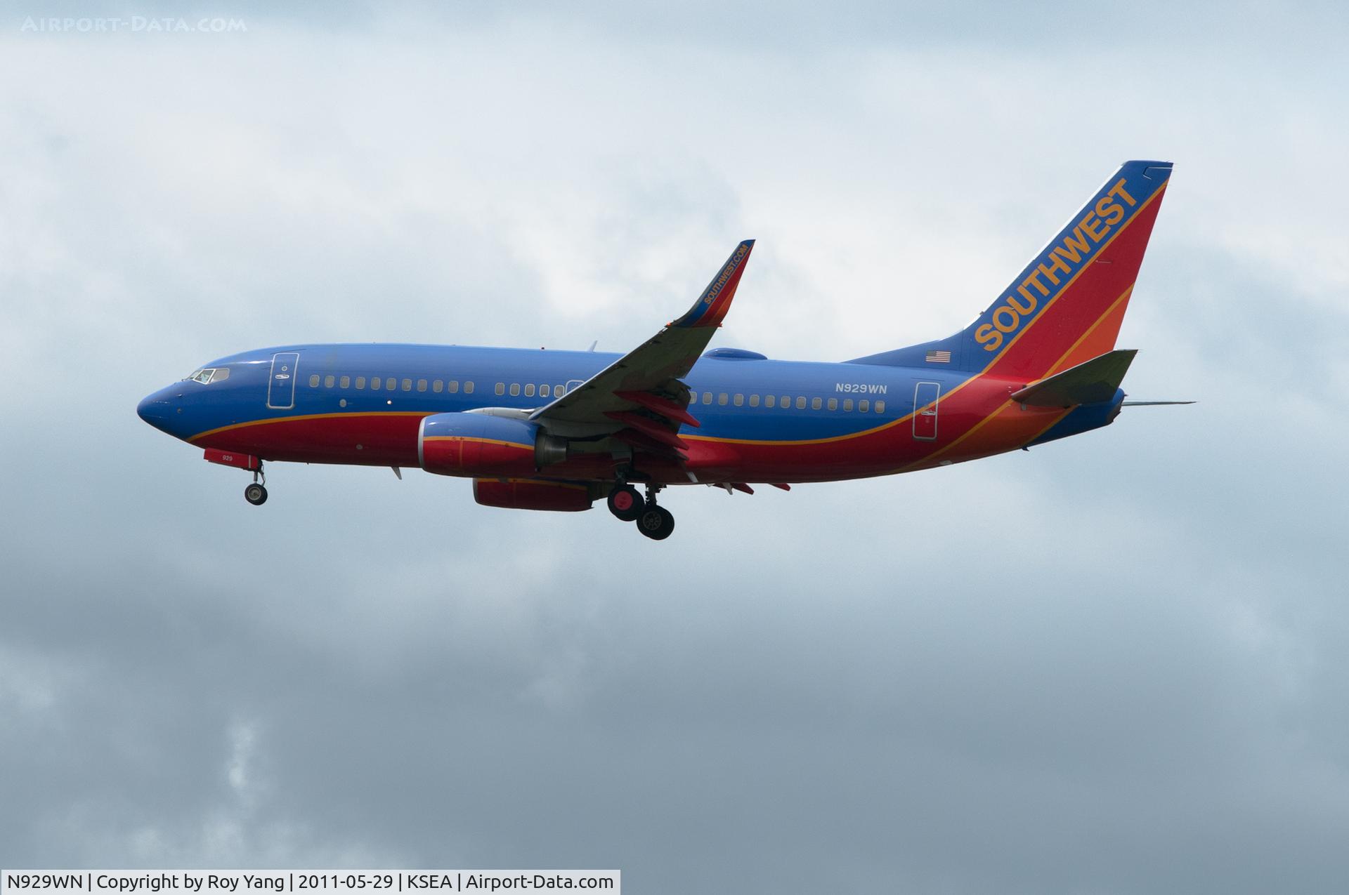 N929WN, 2008 Boeing 737-7H4 C/N 36631, Southwest B737