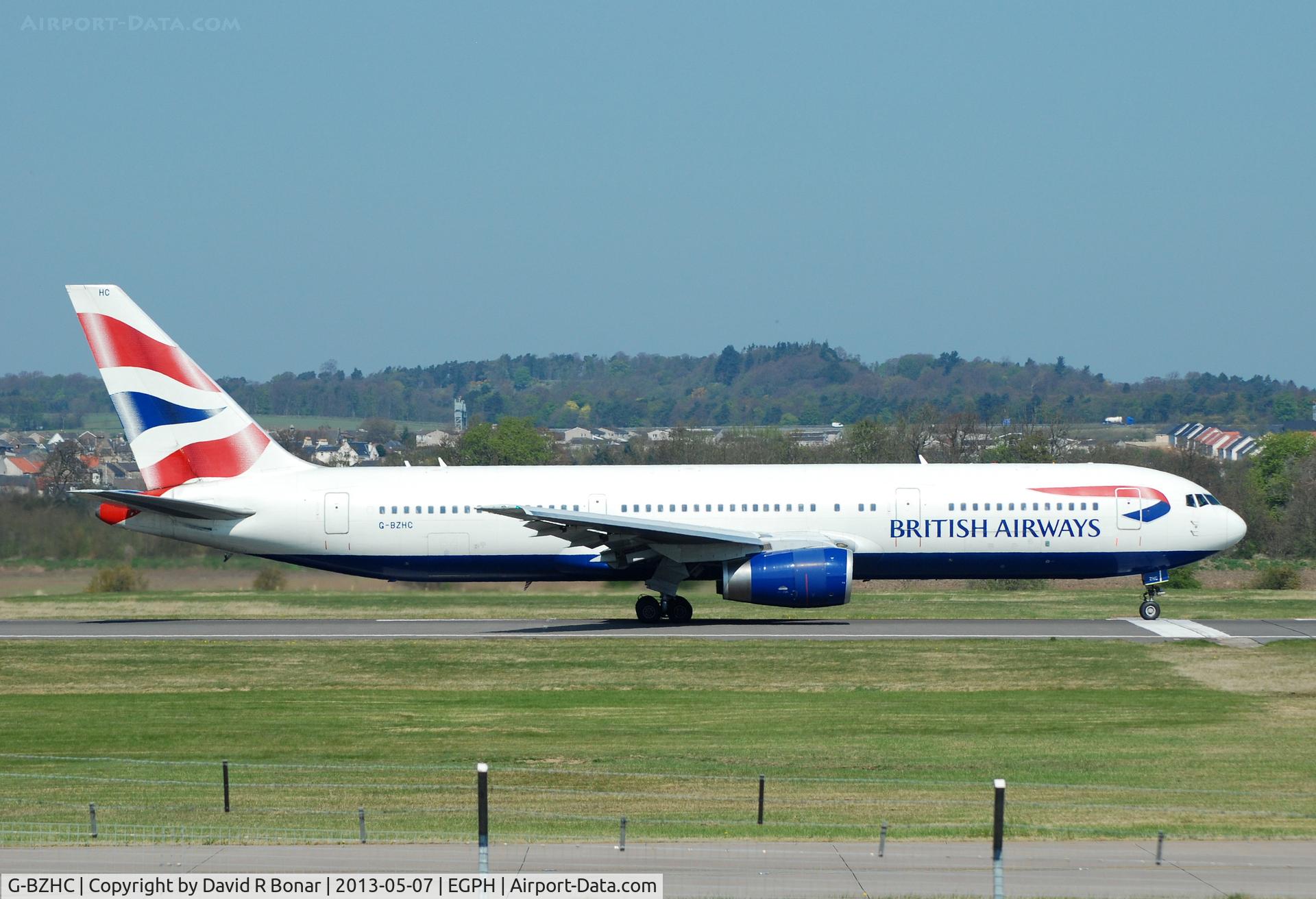G-BZHC, 1998 Boeing 767-336 C/N 29232, Operating on the EDI-LHR route