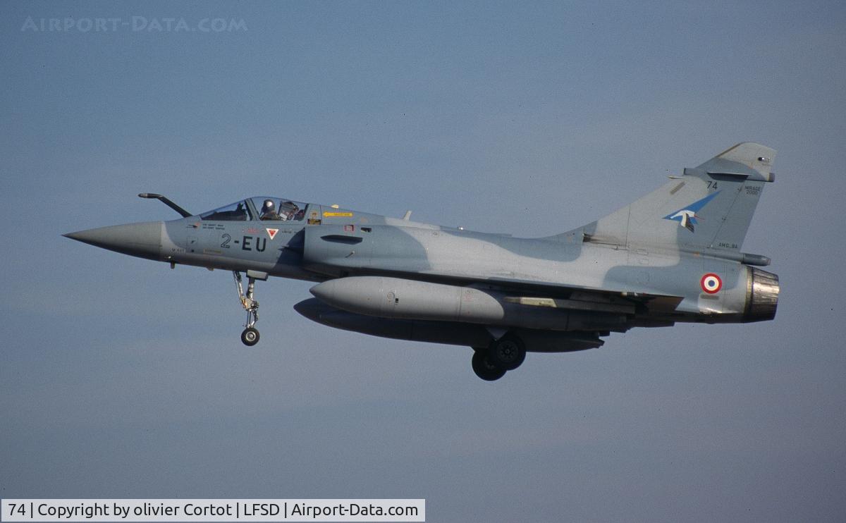 74, Dassault Mirage 2000-5F C/N 313, Landing at Dijon AB, early 2000's