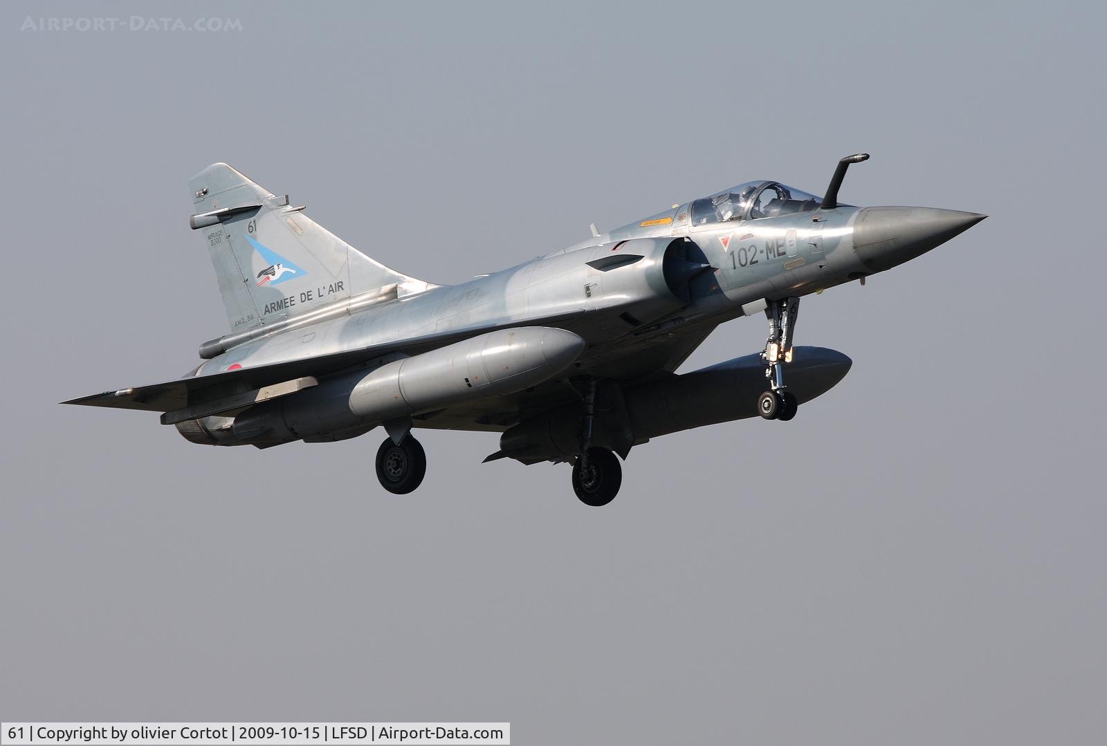 61, Dassault Mirage 2000-5F C/N 276, landing at Dijon AB