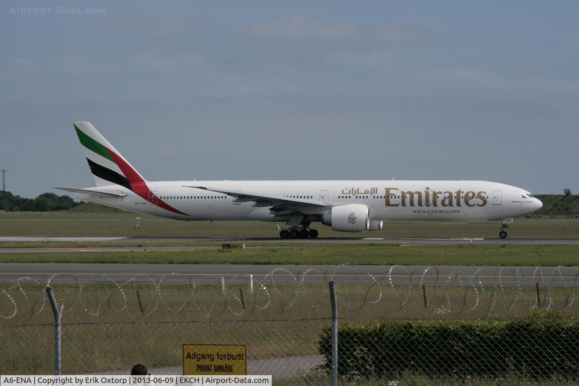 A6-ENA, 2012 Boeing 777-31H/ER C/N 41082, A6-ENA take off from rw 22R