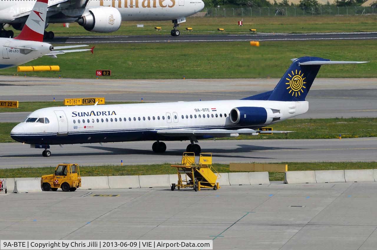 9A-BTE, 1992 Fokker 100 (F-28-0100) C/N 11416, Sun Adria (Trade Air) operated for Air Berlin