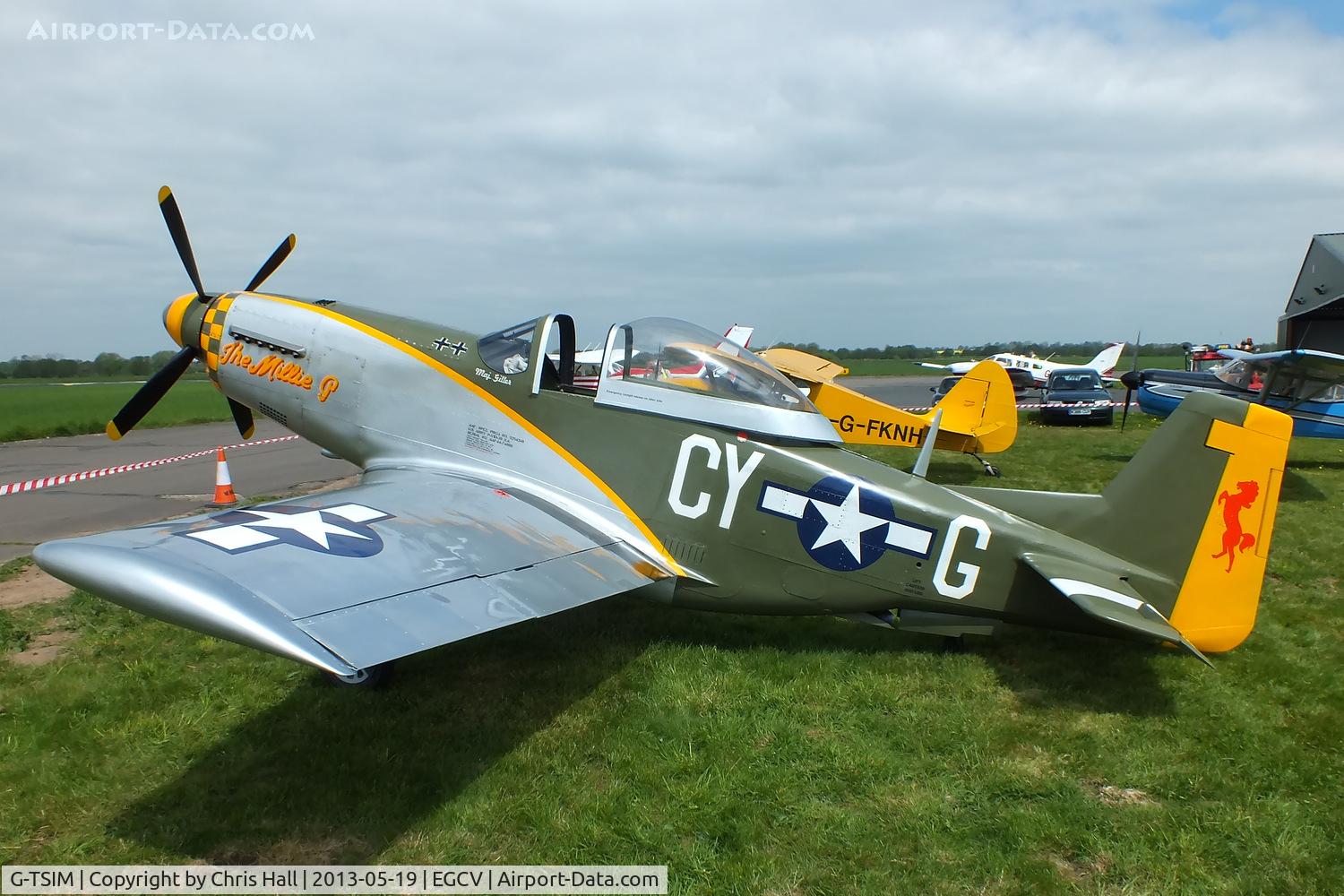 G-TSIM, 2012 Titan T-51 Mustang C/N LAA 355-14964, at the Vintage Aircraft flyin