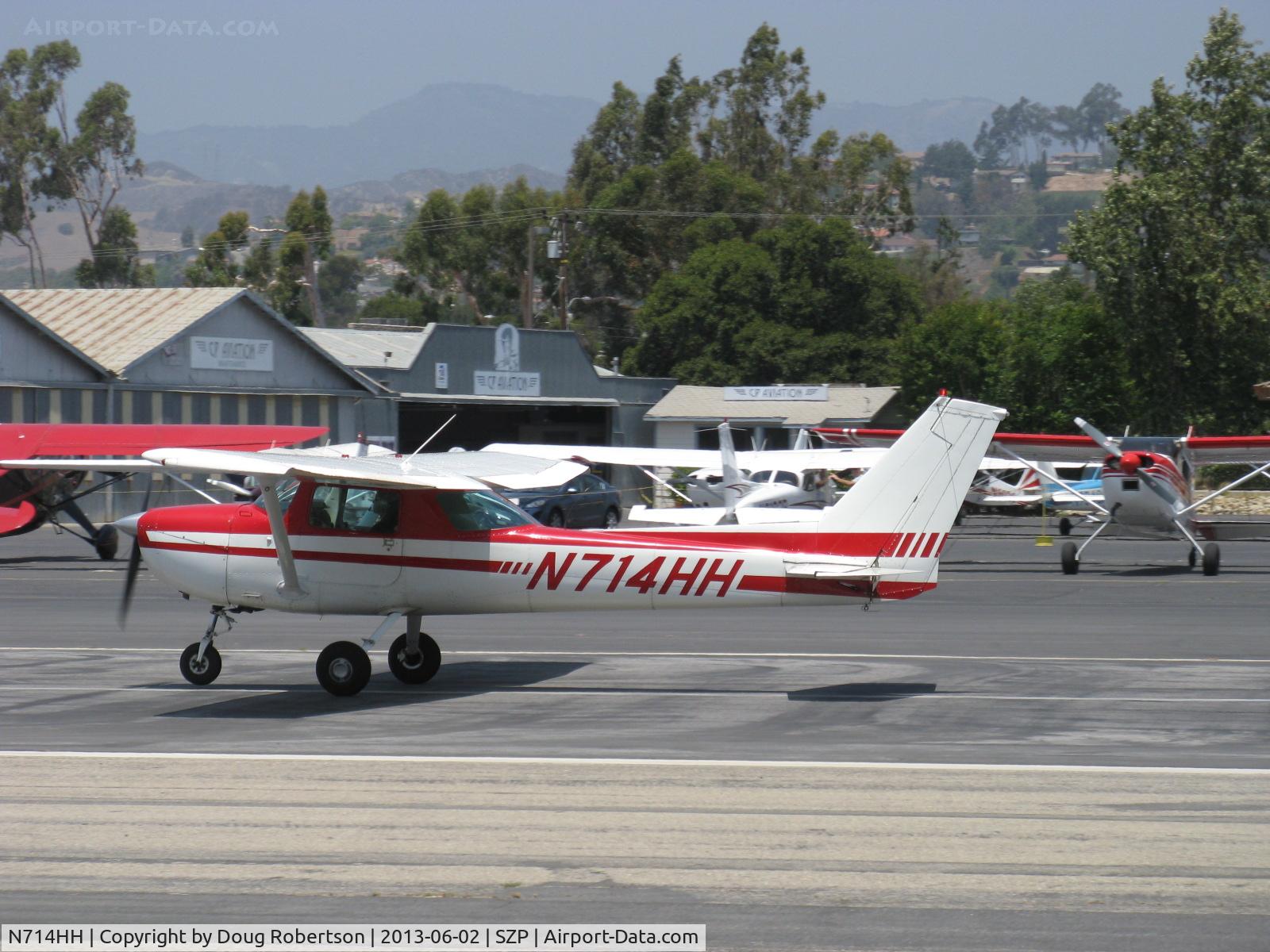 N714HH, 1977 Cessna 150M C/N 15079185, 1977 Cessna 150M, Continental O-200 100 Hp, takeoff roll Rwy 22