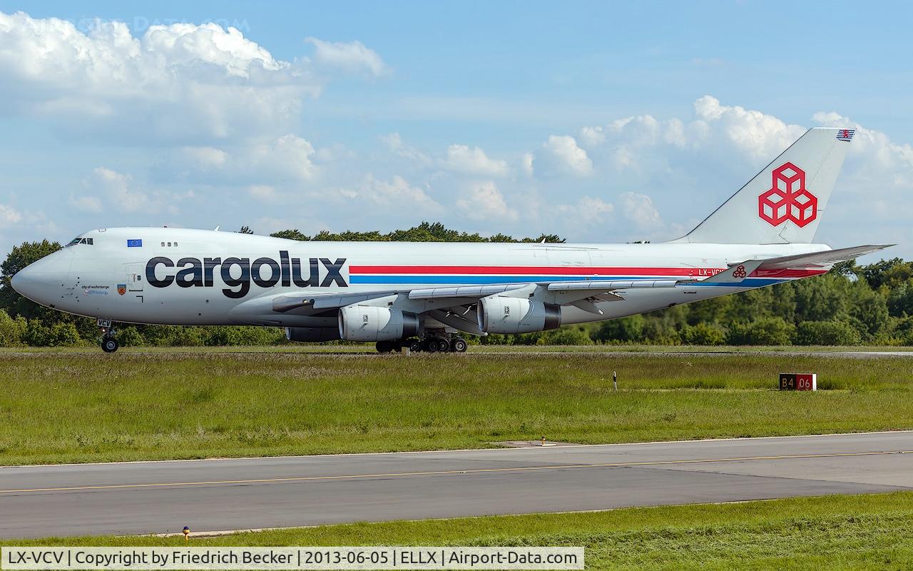 LX-VCV, 2005 Boeing 747-4R7F/SCD C/N 34235, line up for depature via RW06