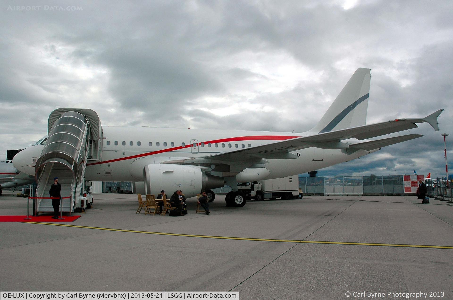 OE-LUX, 2010 Airbus A318-112CJ Elite C/N 4169, Part of the EBACE 2013 Static Display