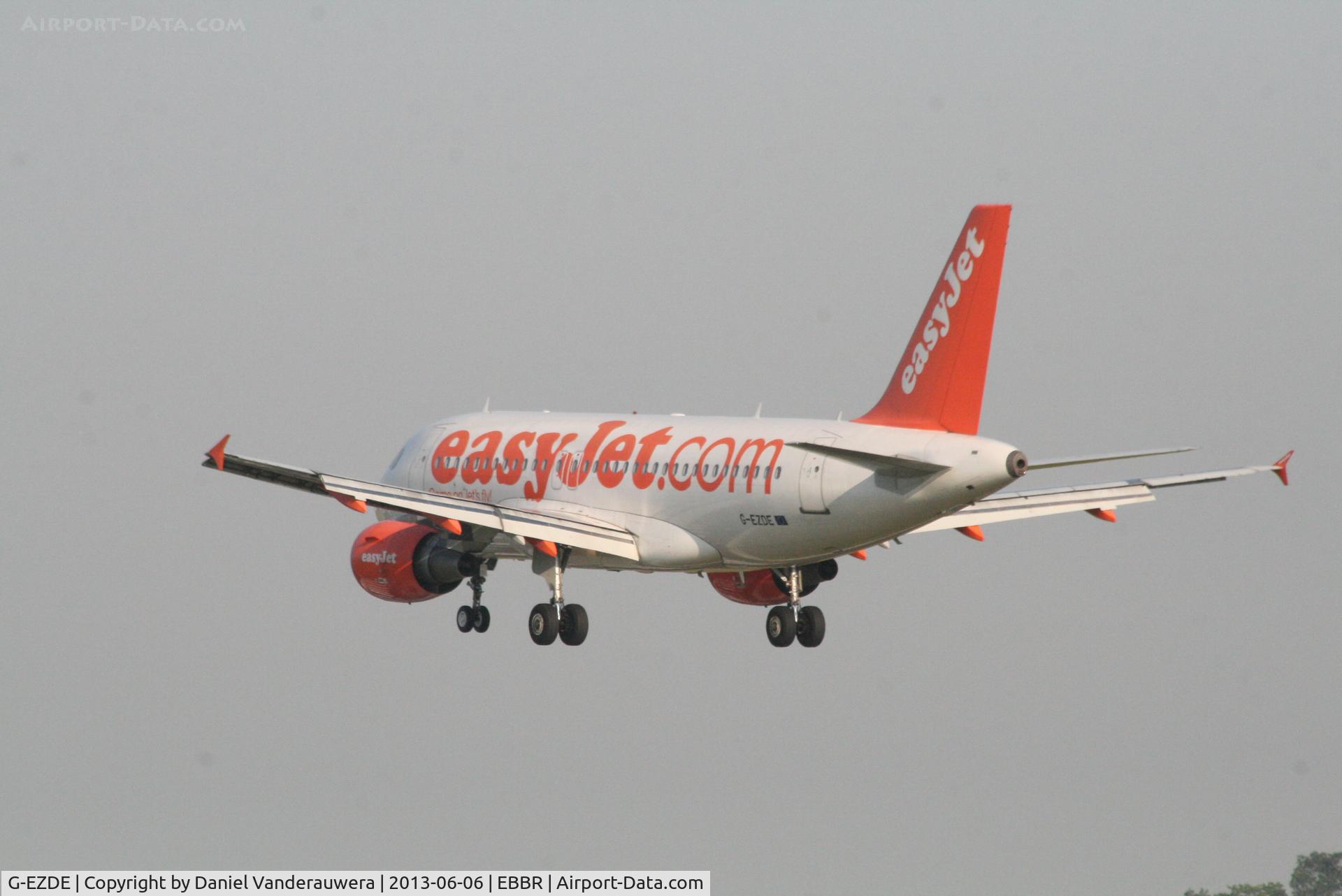 G-EZDE, 2008 Airbus A319-111 C/N 3426, Flight EZY2795 is descending to RWY 25L