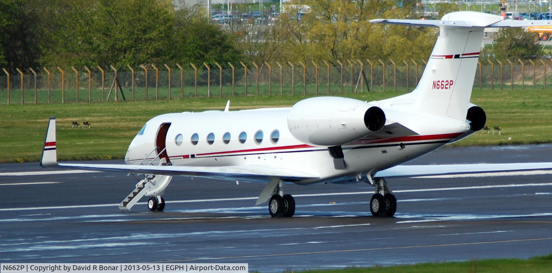 N662P, 2013 Gulfstream Aerospace GV-SP (G550) C/N 5403, A nice visitor to Edinburgh having only been delivered in March 2013.