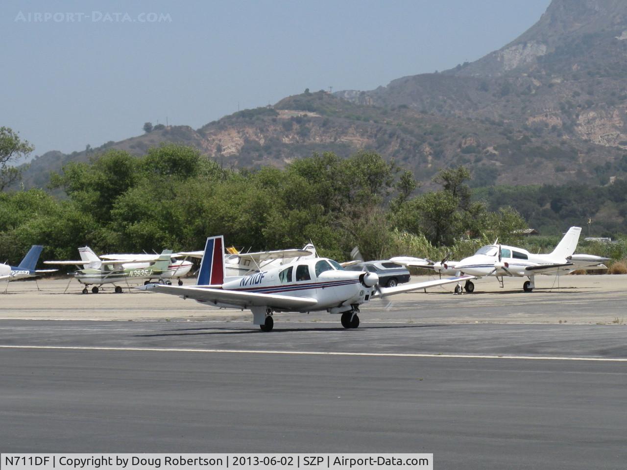 N711DF, 1963 Mooney M20C Ranger C/N 2532, 1963 Mooney M20C, Lycoming O&VO-360 180 Hp, takeoff roll Rwy 22