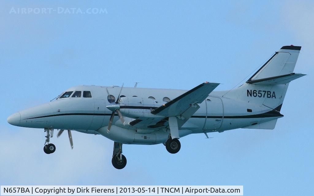 N657BA, 1985 British Aerospace BAe-3101 Jetstream 31 C/N 657, On short final and moments from landing.