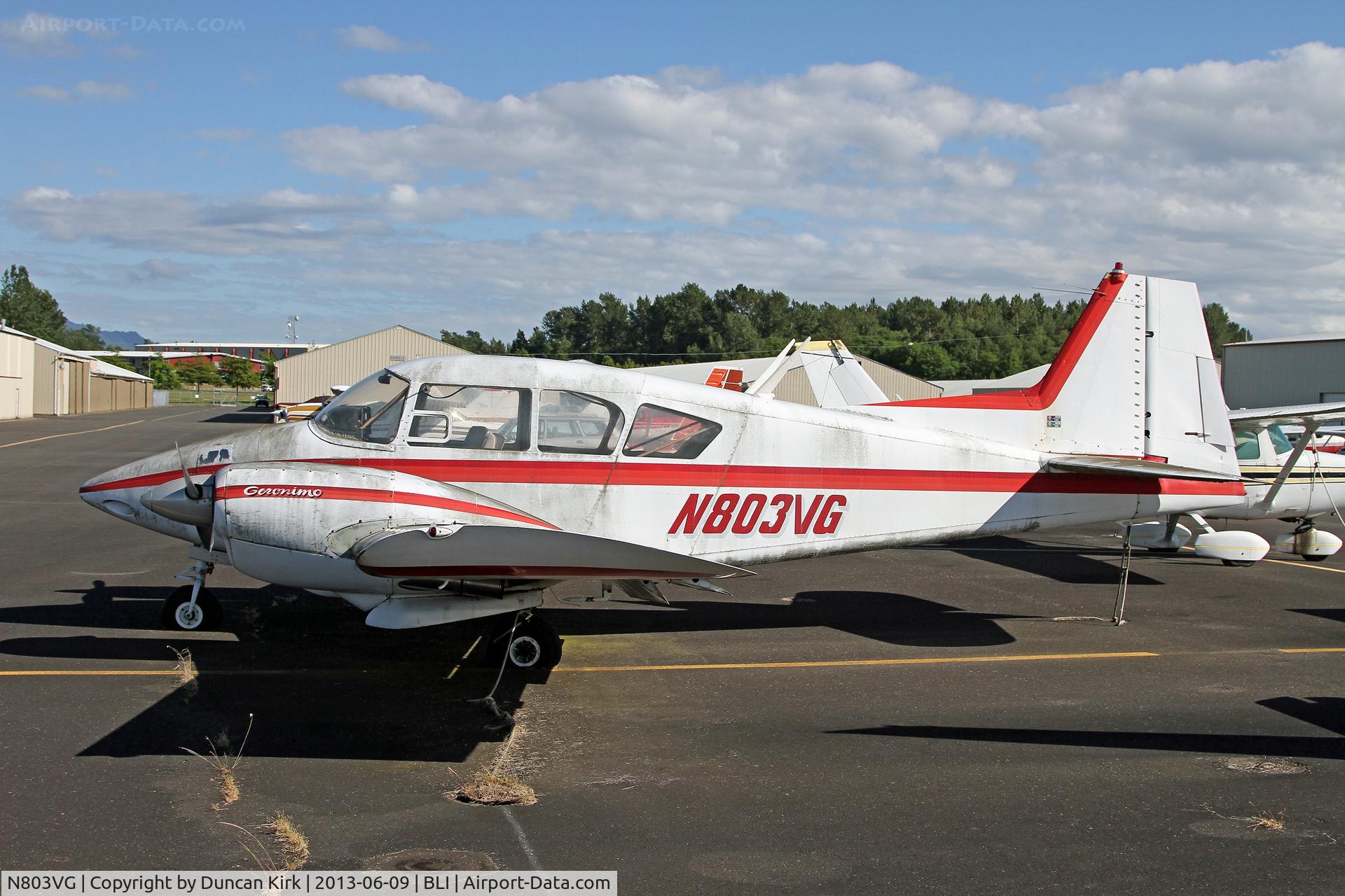 N803VG, 1956 Piper PA-23 C/N 23-424, 56 years old and looking a little rough