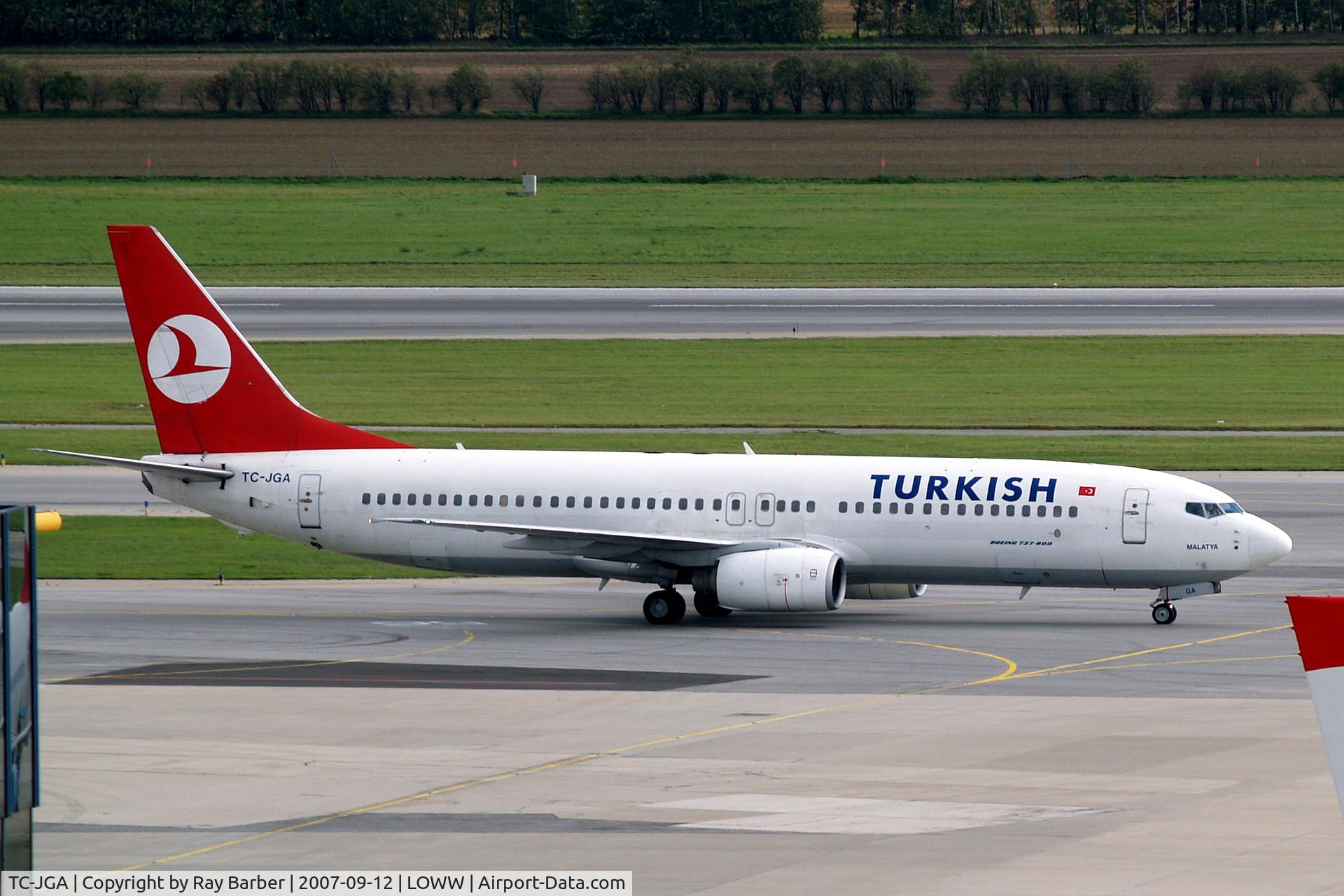 TC-JGA, 2000 Boeing 737-8F2 C/N 29785, Boeing 737-8F2 [29785] (THY Turkish Airlines) Vienna-Schwechat~OE 12/09/2007