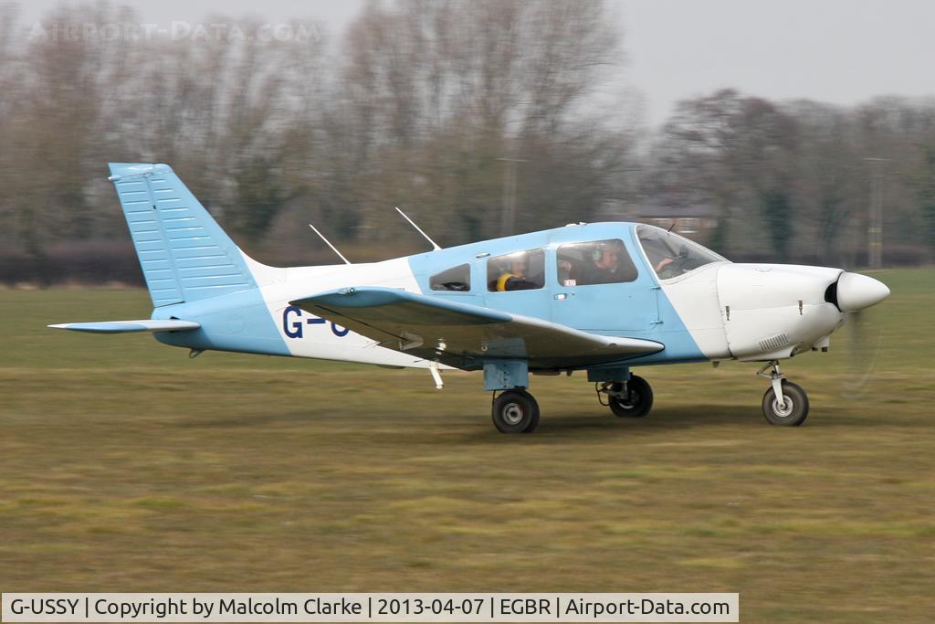 G-USSY, 1982 Piper PA-28-181 Cherokee Archer II C/N 28-8290011, Piper PA-28-181 Archer II at The Real Aeroplane Club's Spring Fly-In, Breighton Airfield, April 2013.
