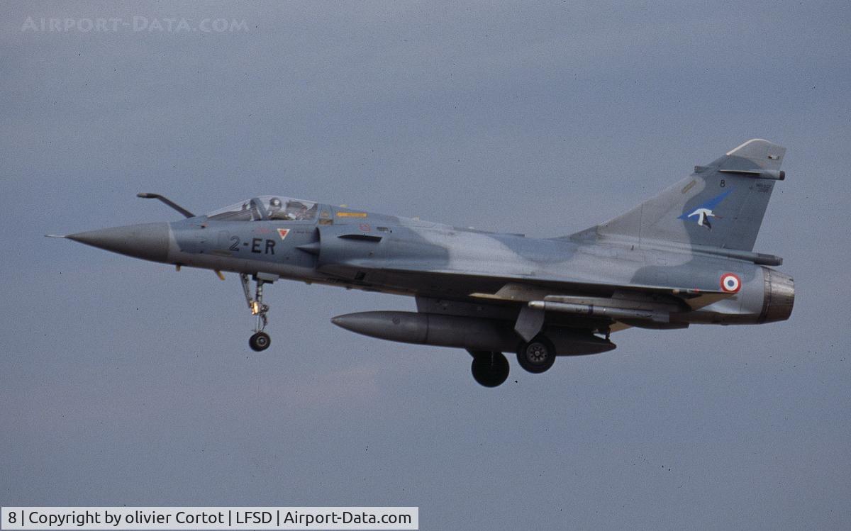 8, Dassault Mirage 2000C C/N 8, 2-ER, landing at Dijon in 1998