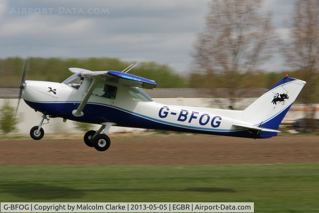 G-BFOG, 1974 Cessna 150M C/N 150-76223, Cessna 150M at The Real Aeroplane Club's May-hem Fly-In, Breighton Airfield, May 2013.
