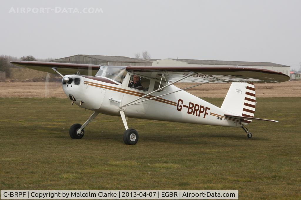 G-BRPF, 1946 Cessna 120 C/N 9902, Cessna 120 at The Real Aeroplane Club's Spring Fly-In, Breighton Airfield, April 2013.