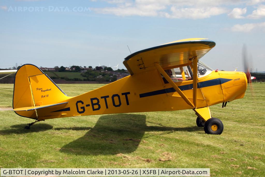G-BTOT, 1955 Piper PA-15 Vagabond Vagabond C/N 15-60, Piper PA-15 Vagabond at Fishburn Airfield, May 2013.
