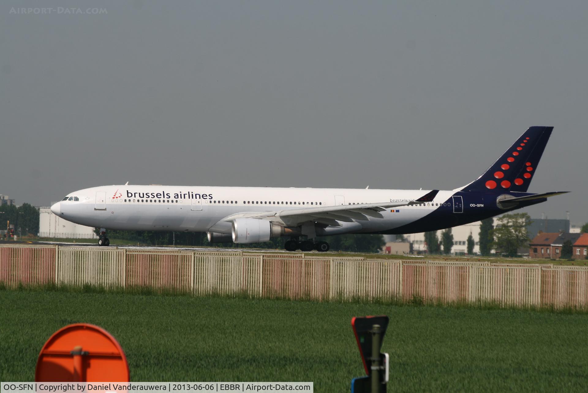 OO-SFN, 1993 Airbus A330-301 C/N 037, Flight SN359 is manoeuvring to take off on RWY 25L