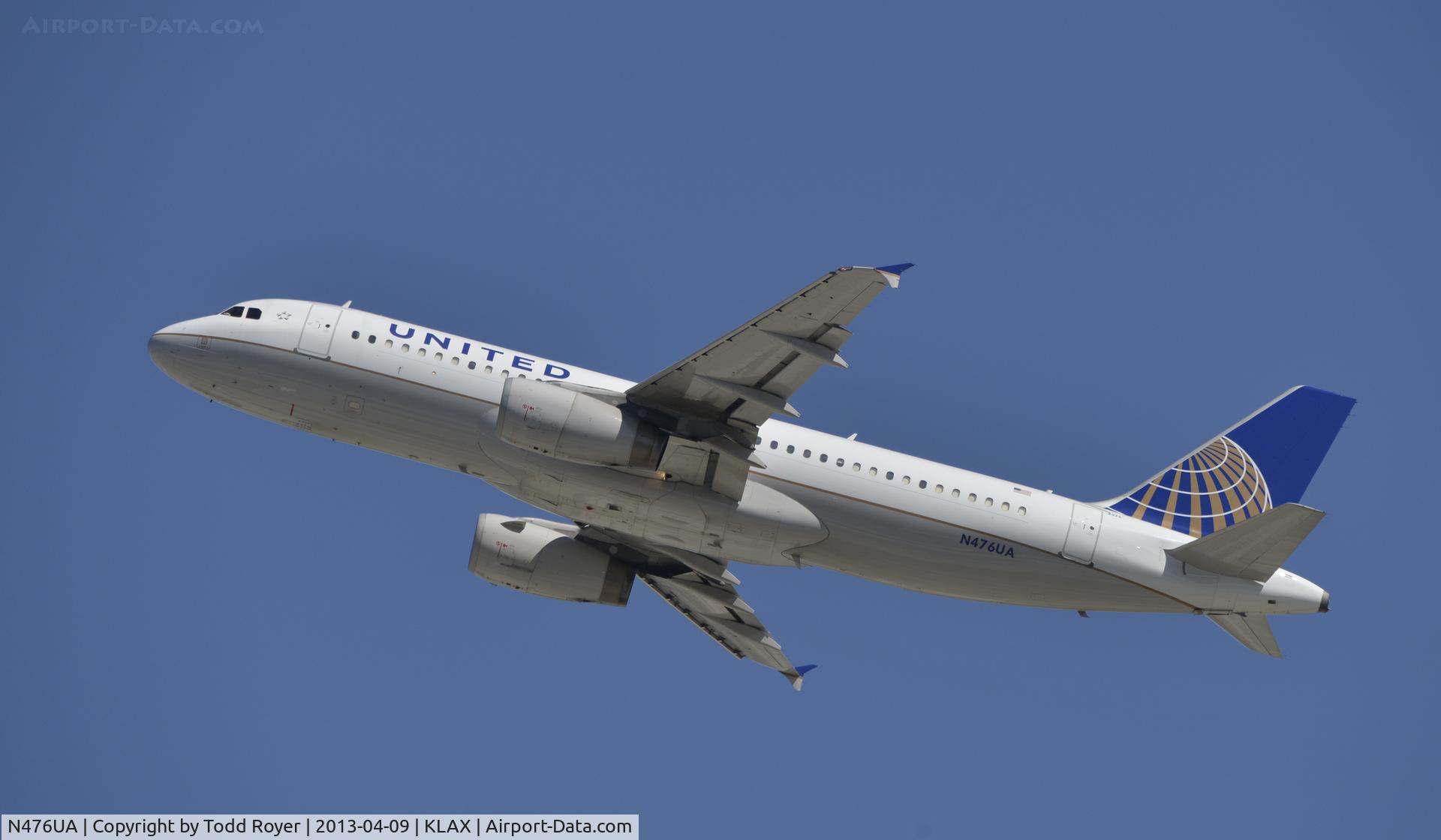 N476UA, 2001 Airbus A320-232 C/N 1508, Departing LAX