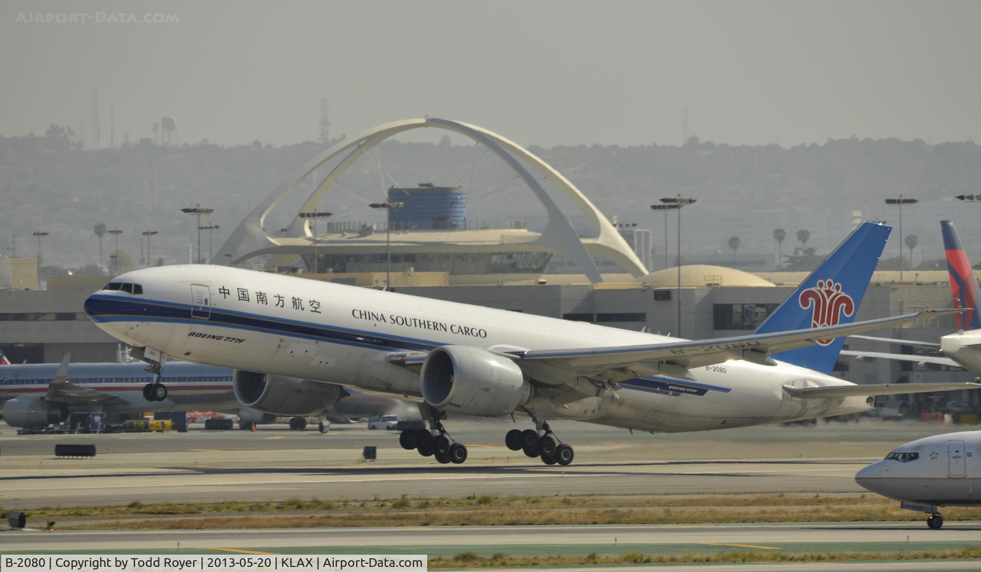 B-2080, 2011 Boeing 777-F1B C/N 37314, Departing LAX