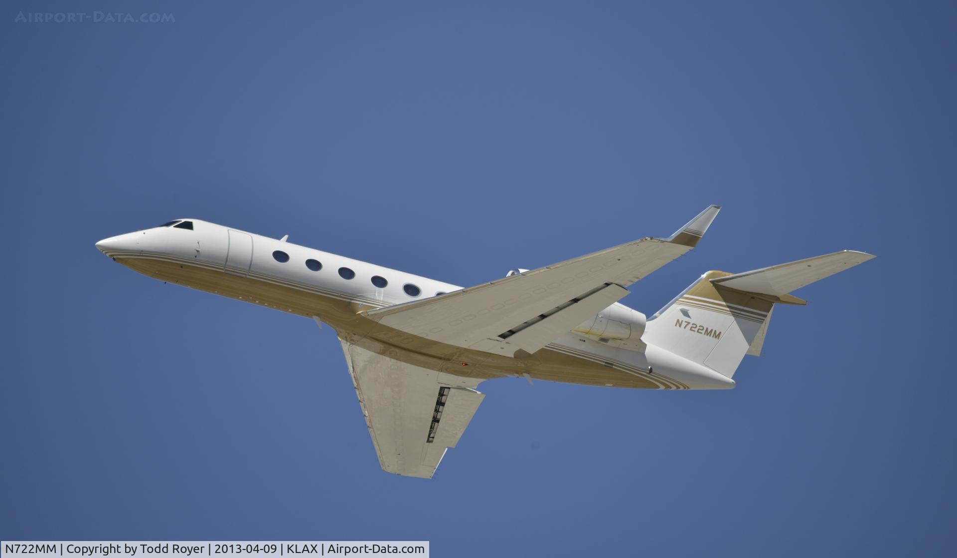 N722MM, 2007 Gulfstream Aerospace GIV-X (350) C/N 4086, Departing LAX