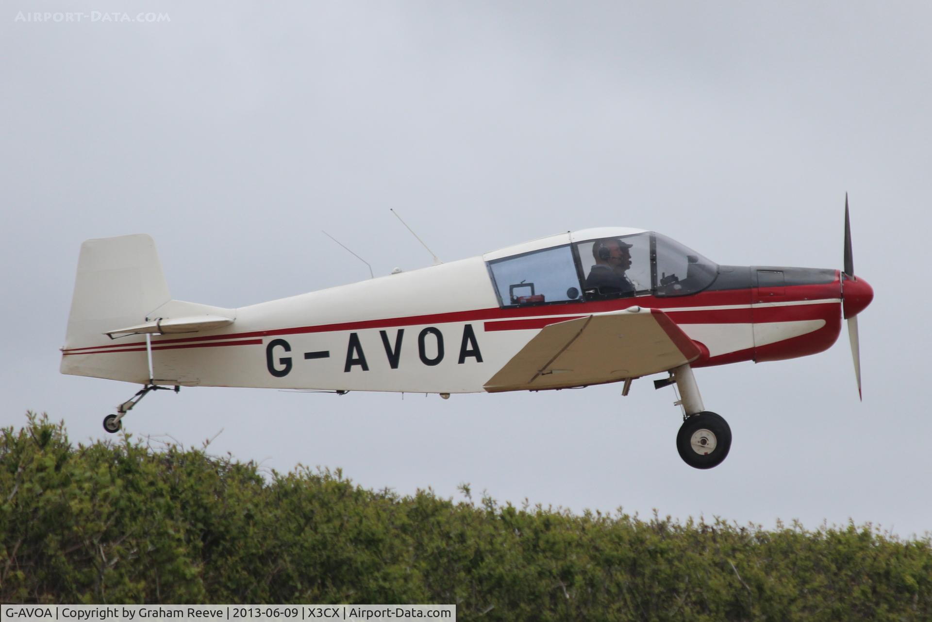 G-AVOA, 1961 SAN Jodel DR-1050 Ambassadeur C/N 195, About to touch down at Northrepps.