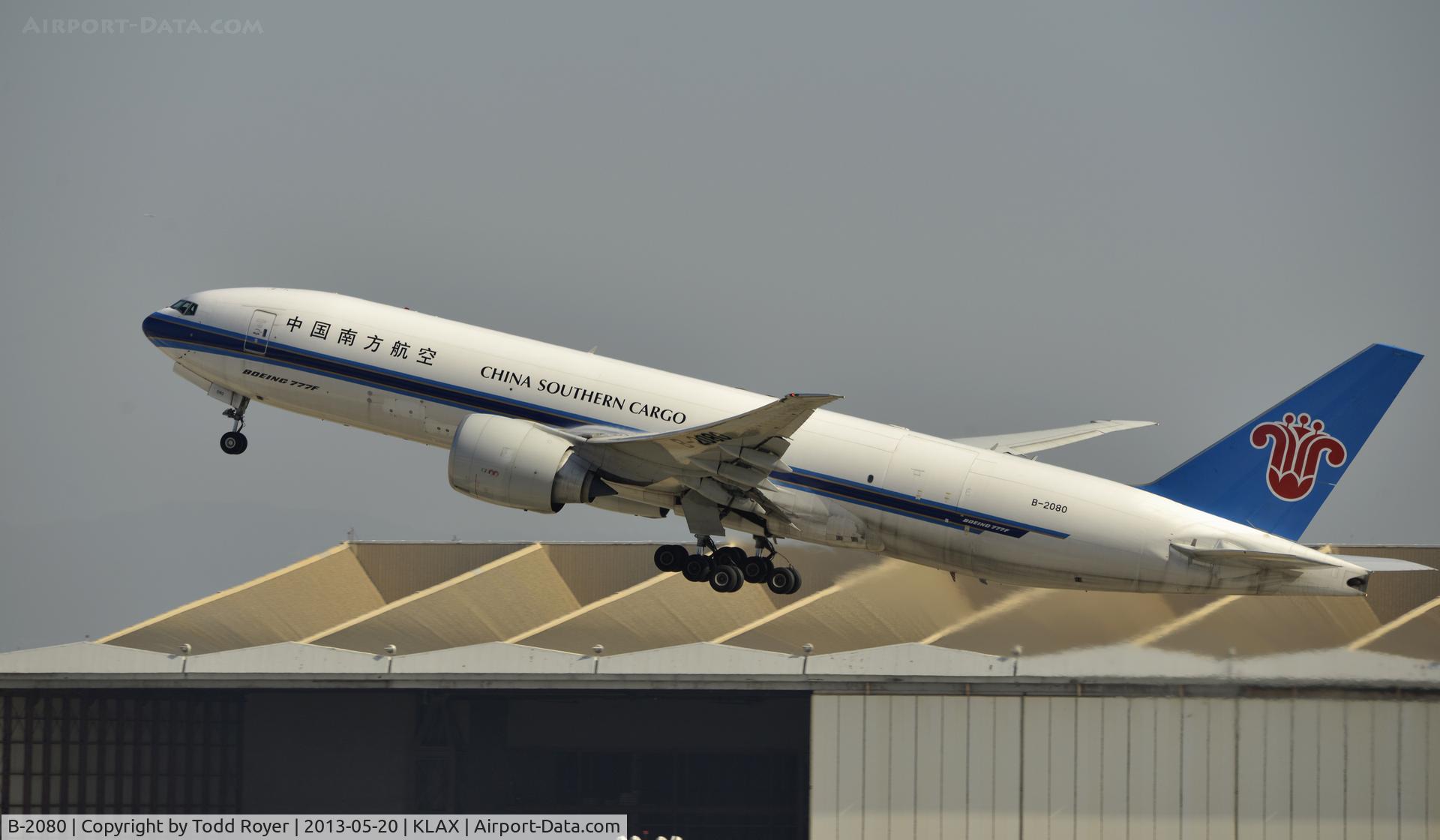 B-2080, 2011 Boeing 777-F1B C/N 37314, Departing LAX