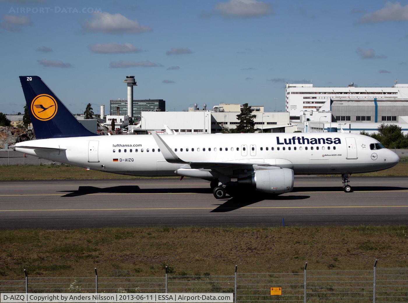 D-AIZQ, 2013 Airbus A320-214 C/N 5497, Taxiing to terminal 5 after landing on runway 01R.