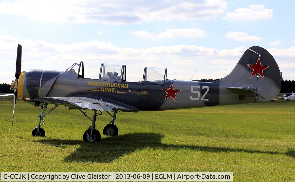 G-CCJK, 1996 Yakovlev (Aerostar) Yak-52 C/N 9612001, Ex: DOSAAF > LY-AFH > RA-02622 > G-CCJK - Originally owned and currently with and a trustee of, G-CCJK GROUP since April 2008. In the colours of the, 