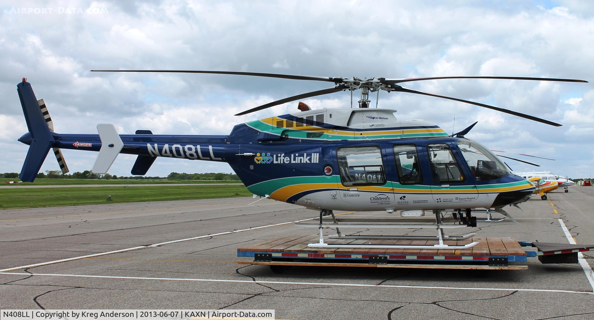 N408LL, 2001 Bell 407 C/N 53483, Bell 407 from LifeLink III on the ramp.