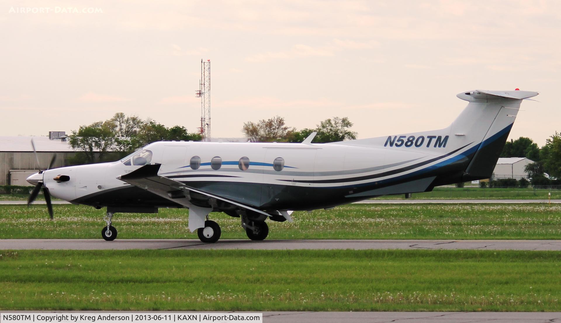 N580TM, 2011 Pilatus PC-12/47E C/N 1310, Pilatus PC-12 taxiing to runway 31 for departure.