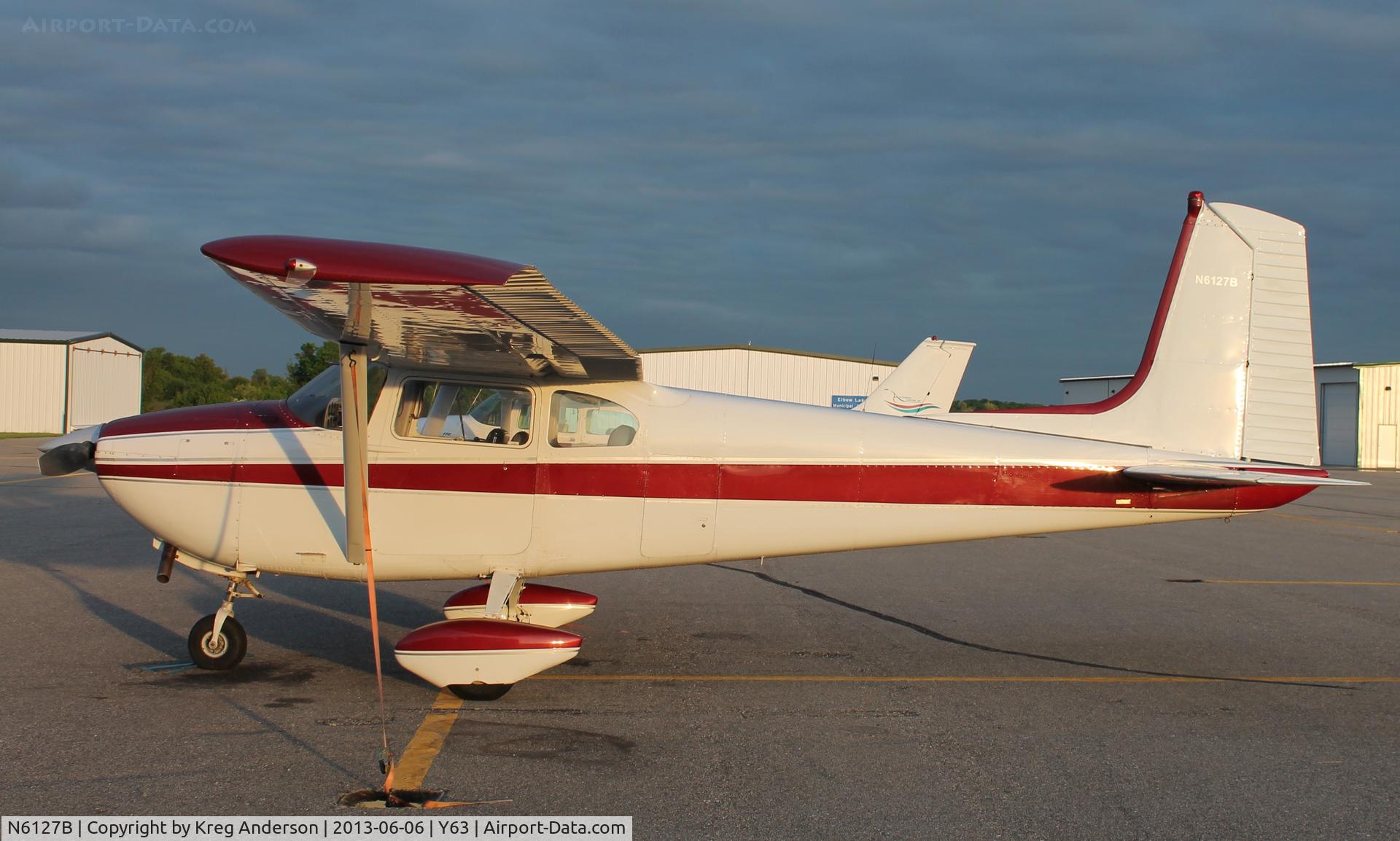 N6127B, 1957 Cessna 182A Skylane C/N 34127, Cessna 182A Skylane on the ramp in Elbow Lake, MN.