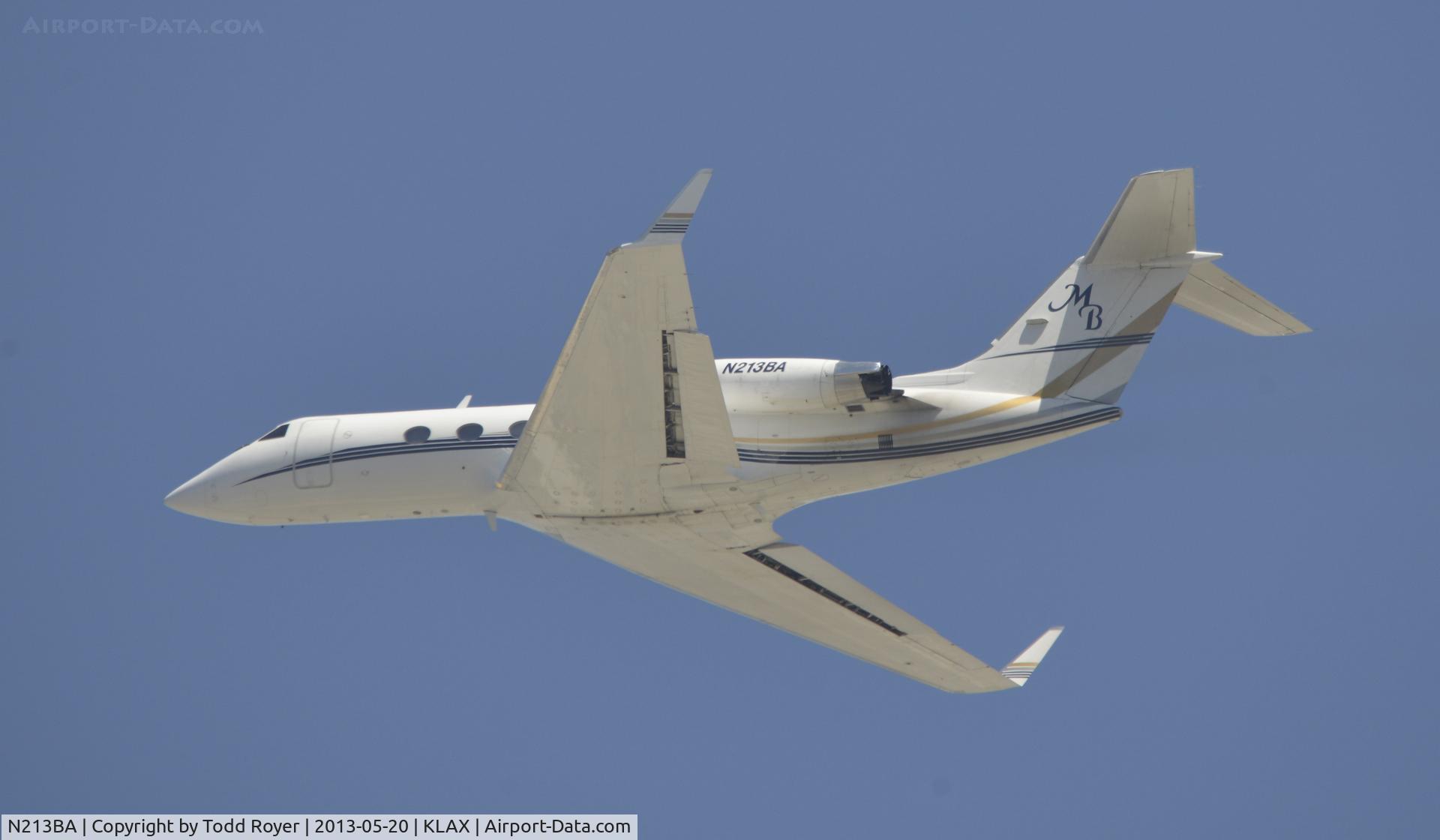 N213BA, 1982 Gulfstream American G-1159A Gulfstream III C/N 453, Departing LAX