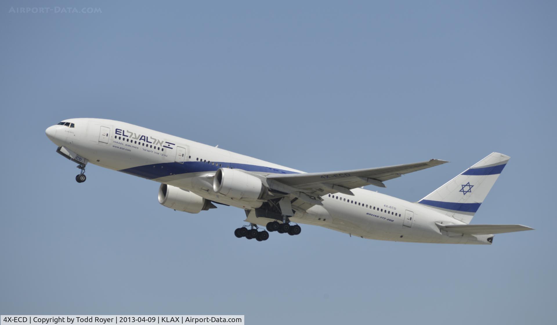 4X-ECD, 2002 Boeing 777-258/ER C/N 33169, Departing LAX