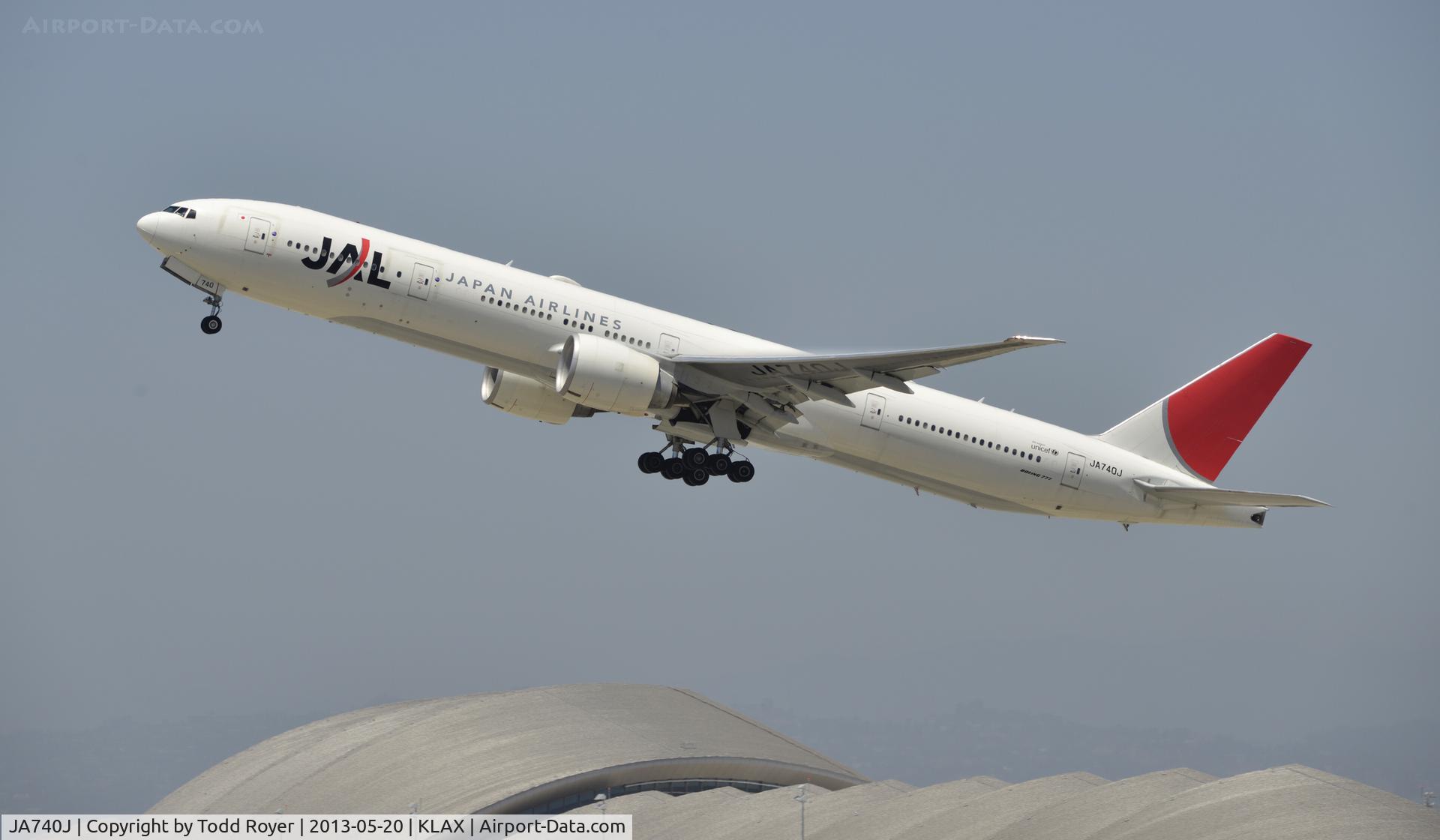 JA740J, 2008 Boeing 777-346 C/N 36127, Departing LAX