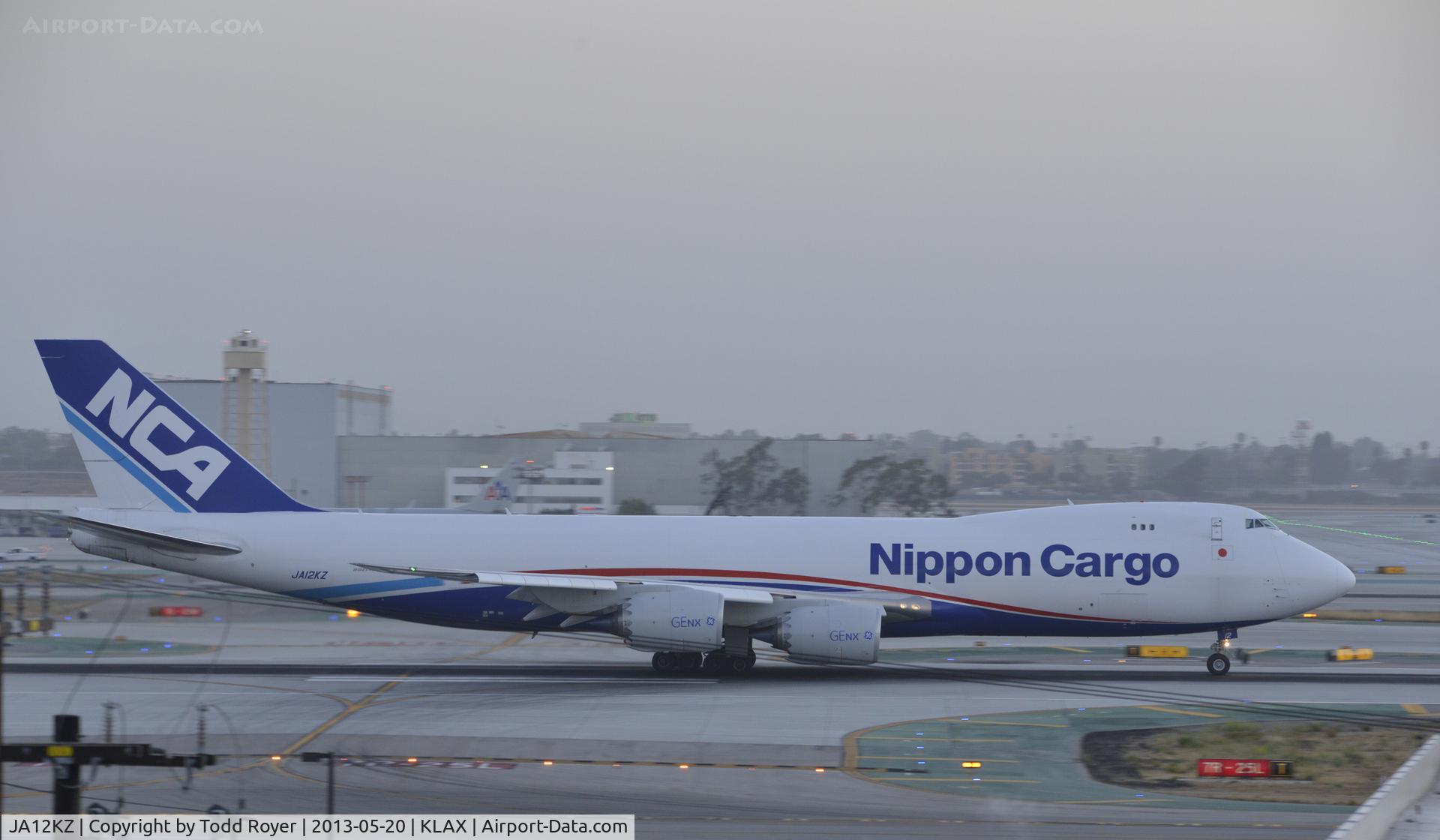 JA12KZ, 2012 Boeing 747-8KZF C/N 36137, Early morning departure from LAX