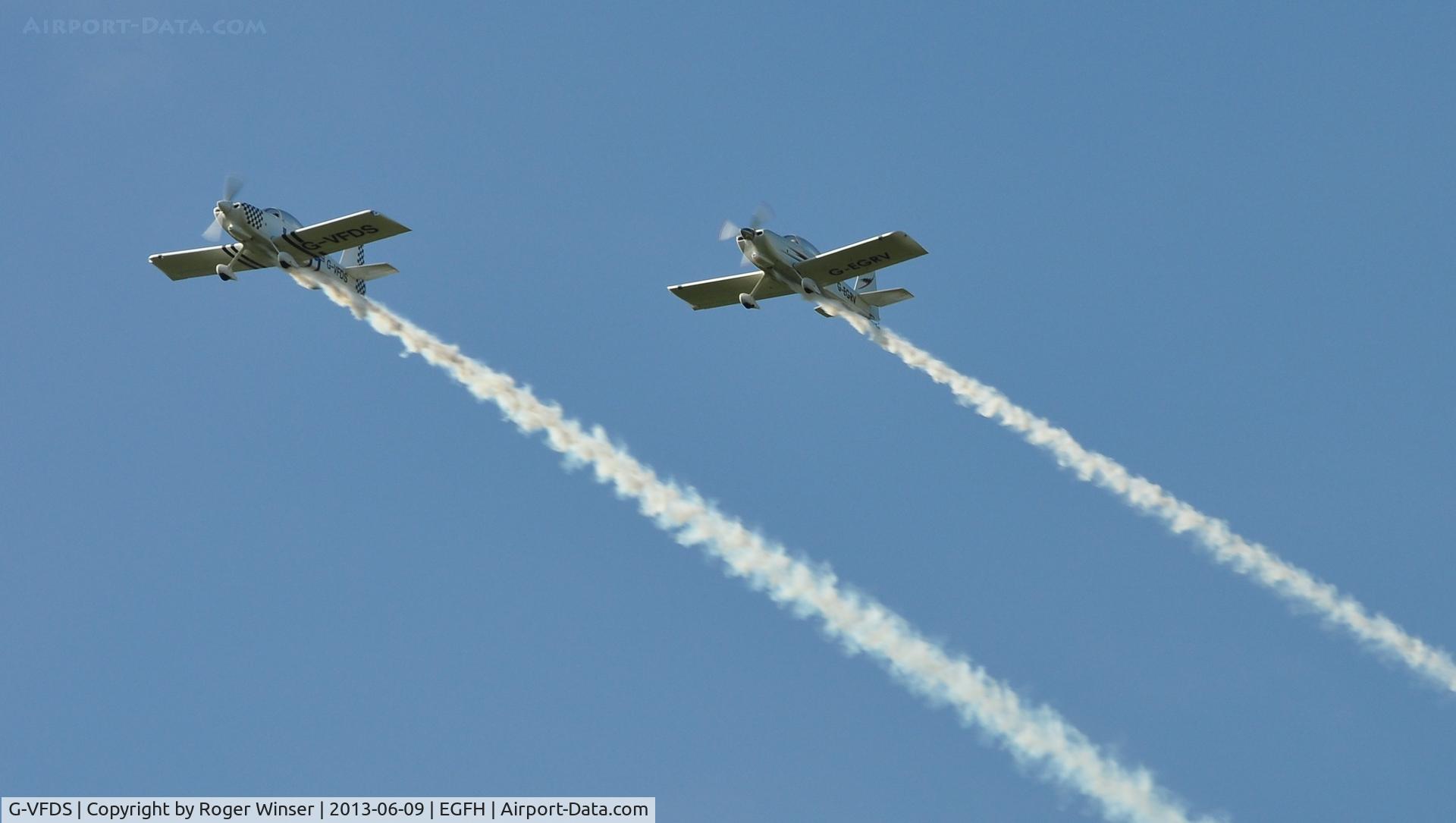 G-VFDS, 2012 Vans RV-8 C/N PFA 303-14637, Leading G-EGRV in a formation flypast.