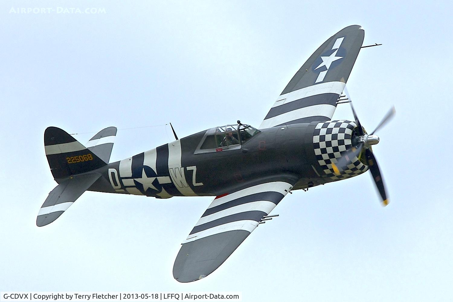 G-CDVX, 1942 Curtiss P-47G Thunderbolt C/N 21953, At 2013 Airshow at La Ferte Alais , Paris, France