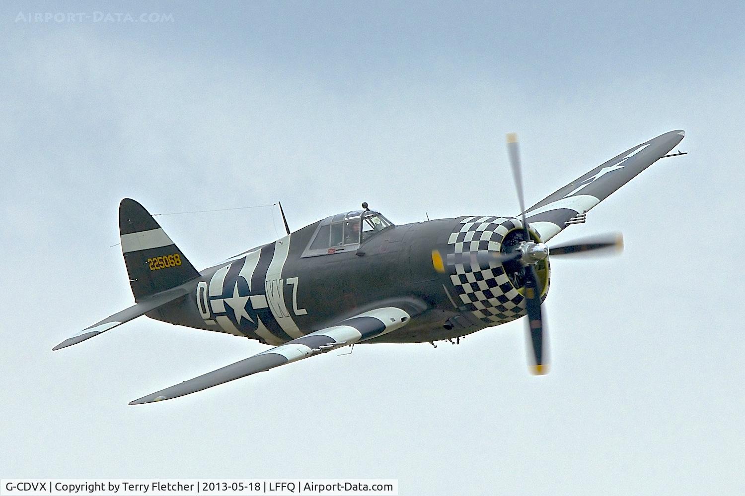 G-CDVX, 1942 Curtiss P-47G Thunderbolt C/N 21953, At 2013 Airshow at La Ferte Alais , Paris, France