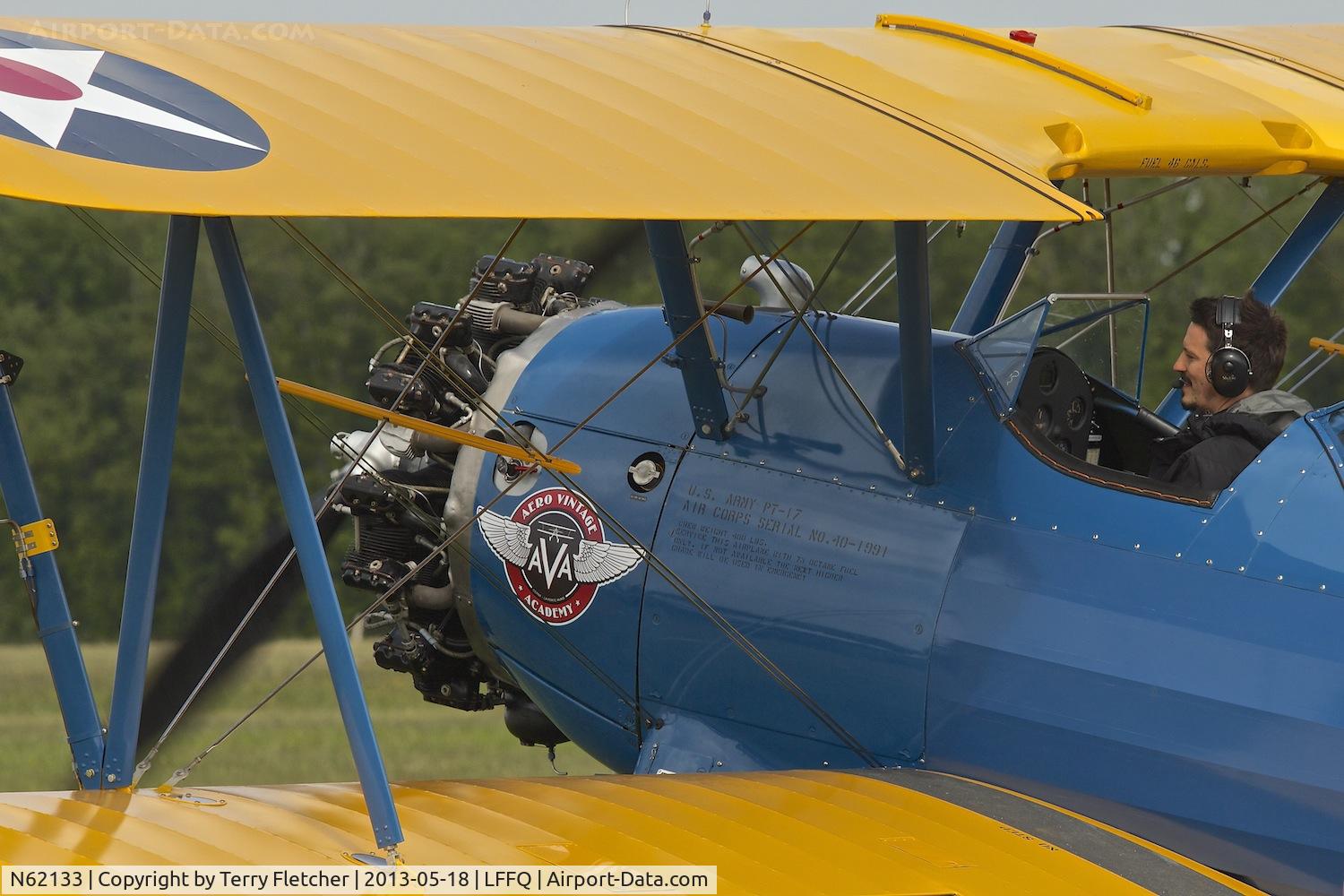 N62133, 1940 Boeing A75N1 (PT-17) C/N 75-548, At 2013 Airshow at La Ferte Alais , Paris, France