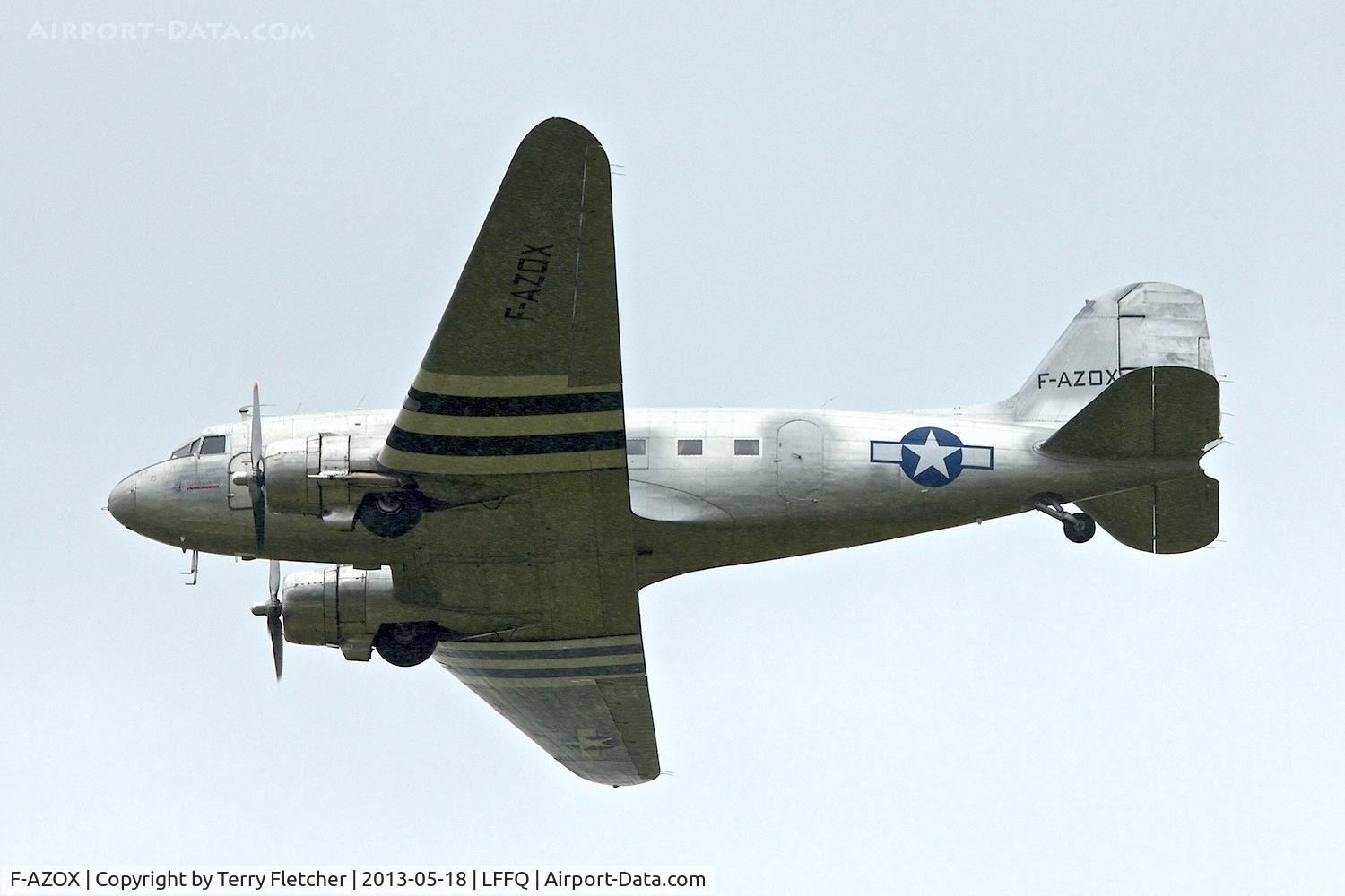 F-AZOX, 1945 Douglas DC-3C-S1C3G (C-47B-35-DK) C/N 16604, At 2013 Airshow at La Ferte Alais , Paris, France