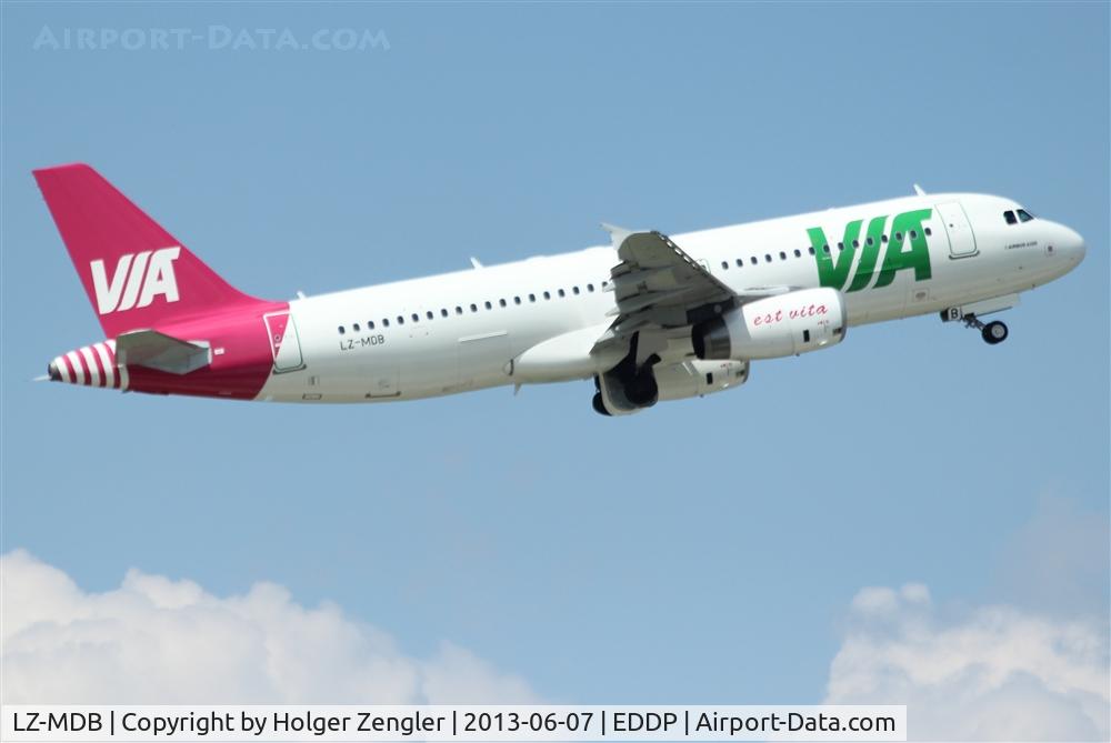 LZ-MDB, 2007 Airbus A320-214 C/N 3125, Leaving LEJ with Destination Varna/Bulgaria....