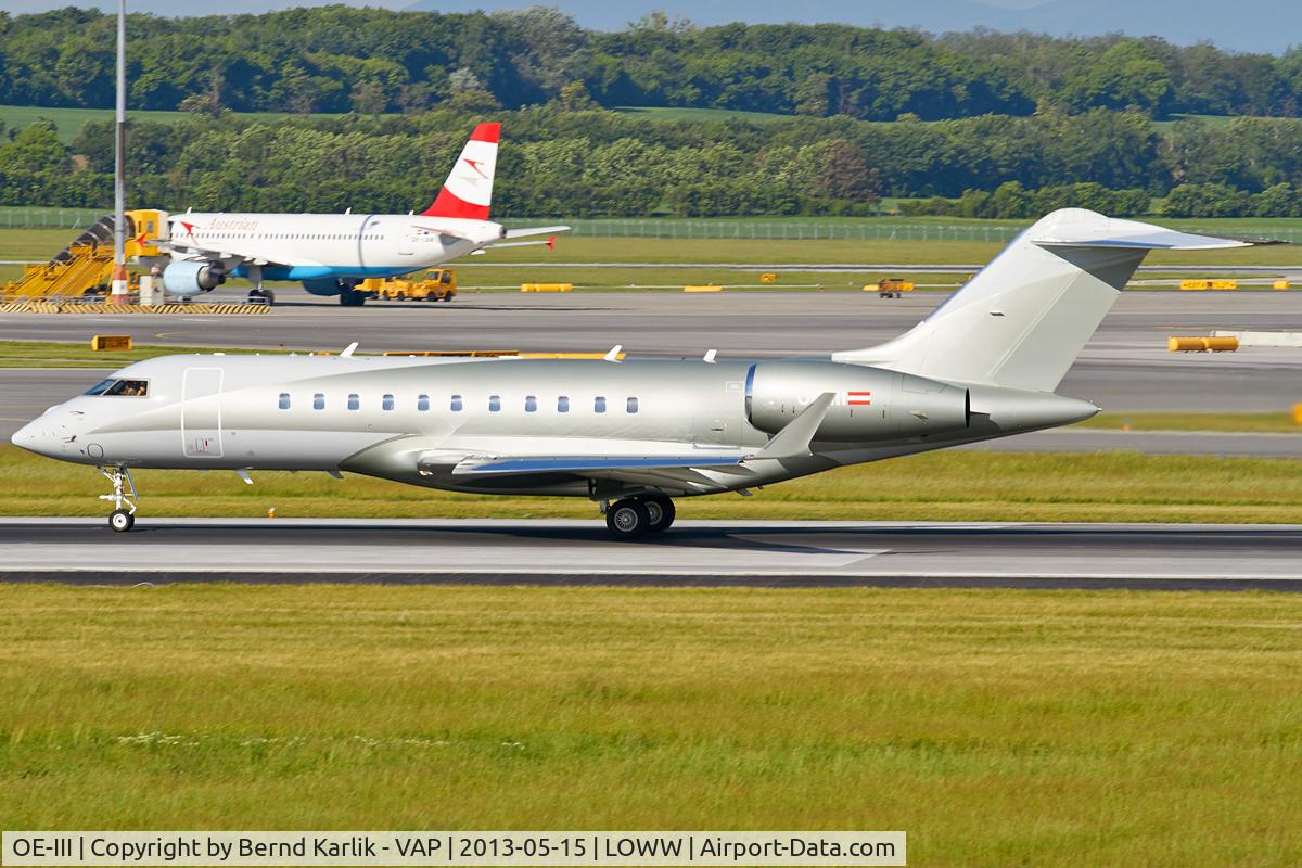 OE-III, 2010 Bombardier Global 5000 (BD-700-1A10) C/N 9401, Rwy 16