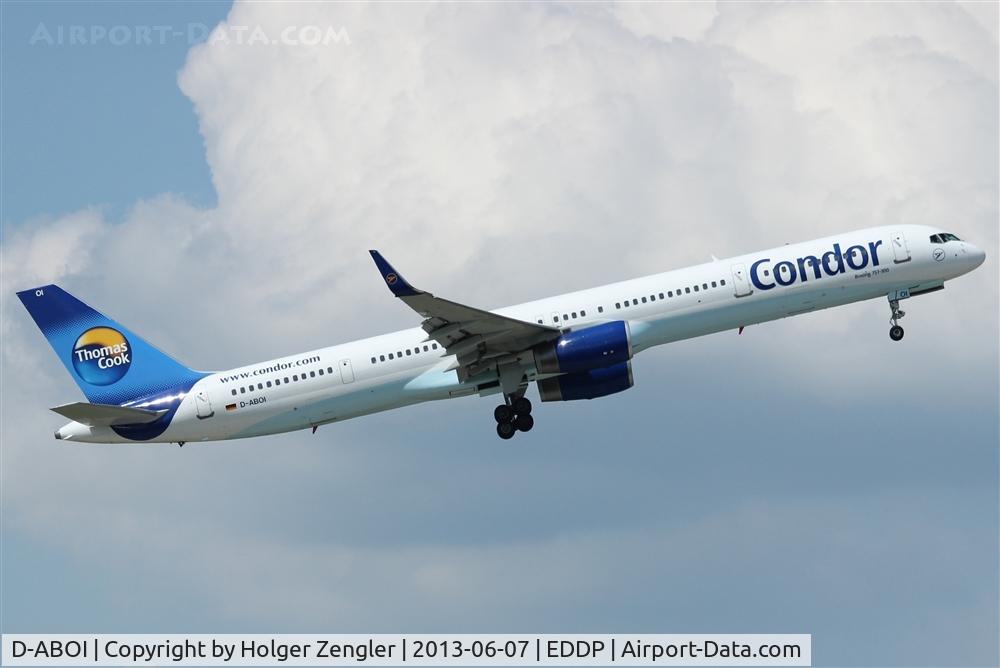 D-ABOI, 2000 Boeing 757-330 C/N 29018, Up and away to AYT, but before being pictorially at clouded sky above rwy 08L...