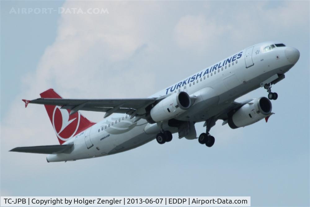 TC-JPB, 2005 Airbus A320-232 C/N 2626, Leaving LEJ for return to IST...